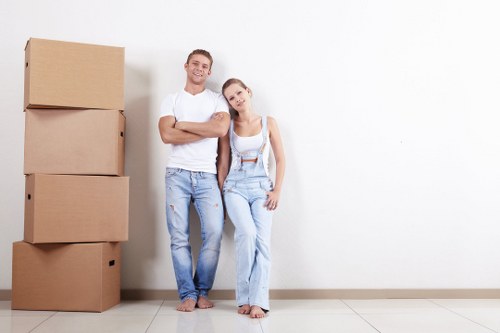 Flat removals in Ickenham with moving boxes ready for transport