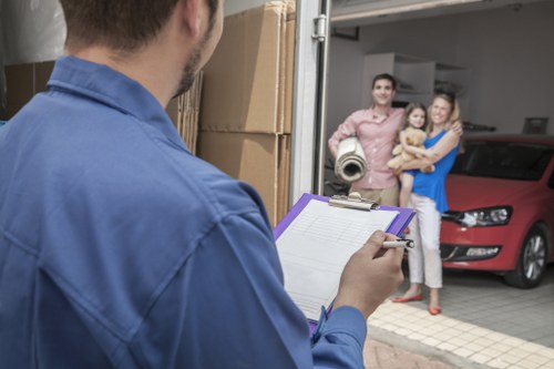 Furniture storage unit with neatly arranged household items in Ickenham